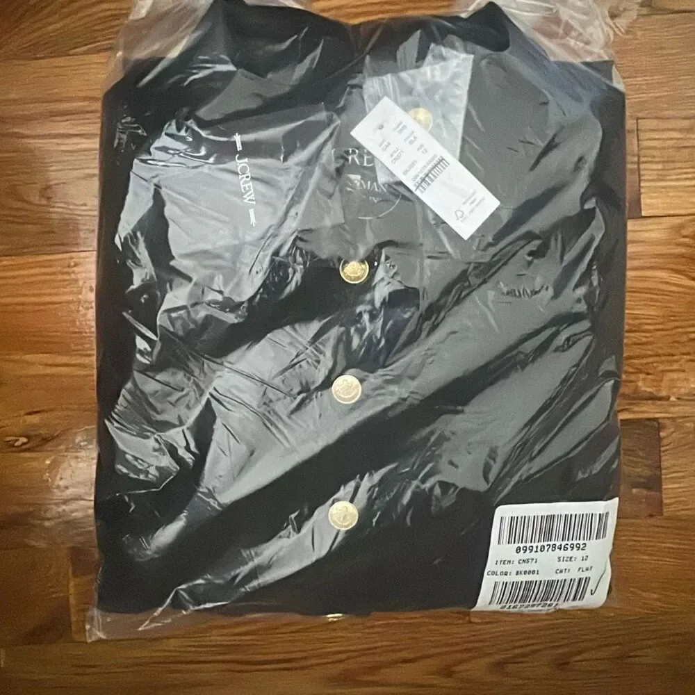 J. CREW Parc dress in four-season stretch in Black NWT Size 12